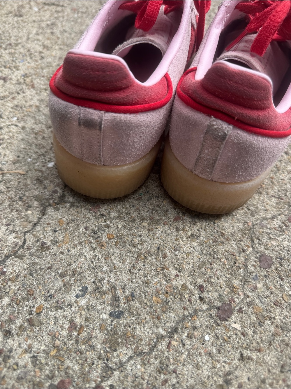 adidas Samba Pink Suede Sneakers with Red Accents - Picture 5 of 6